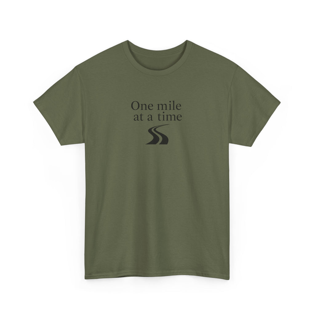 One Mile at a time Tee — Inspirational White Graphic T-Shirt