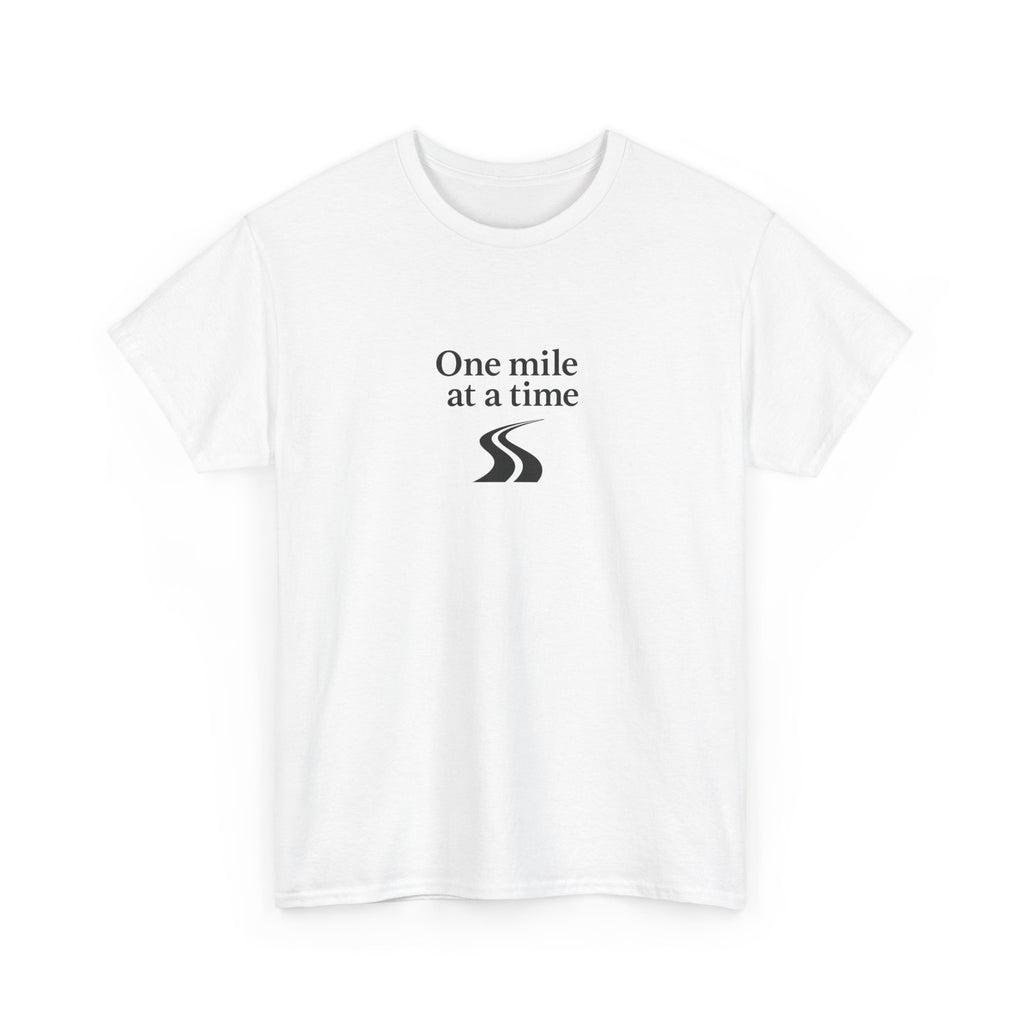 One Mile Endurance Tee — Inspirational White Graphic T-Shirt