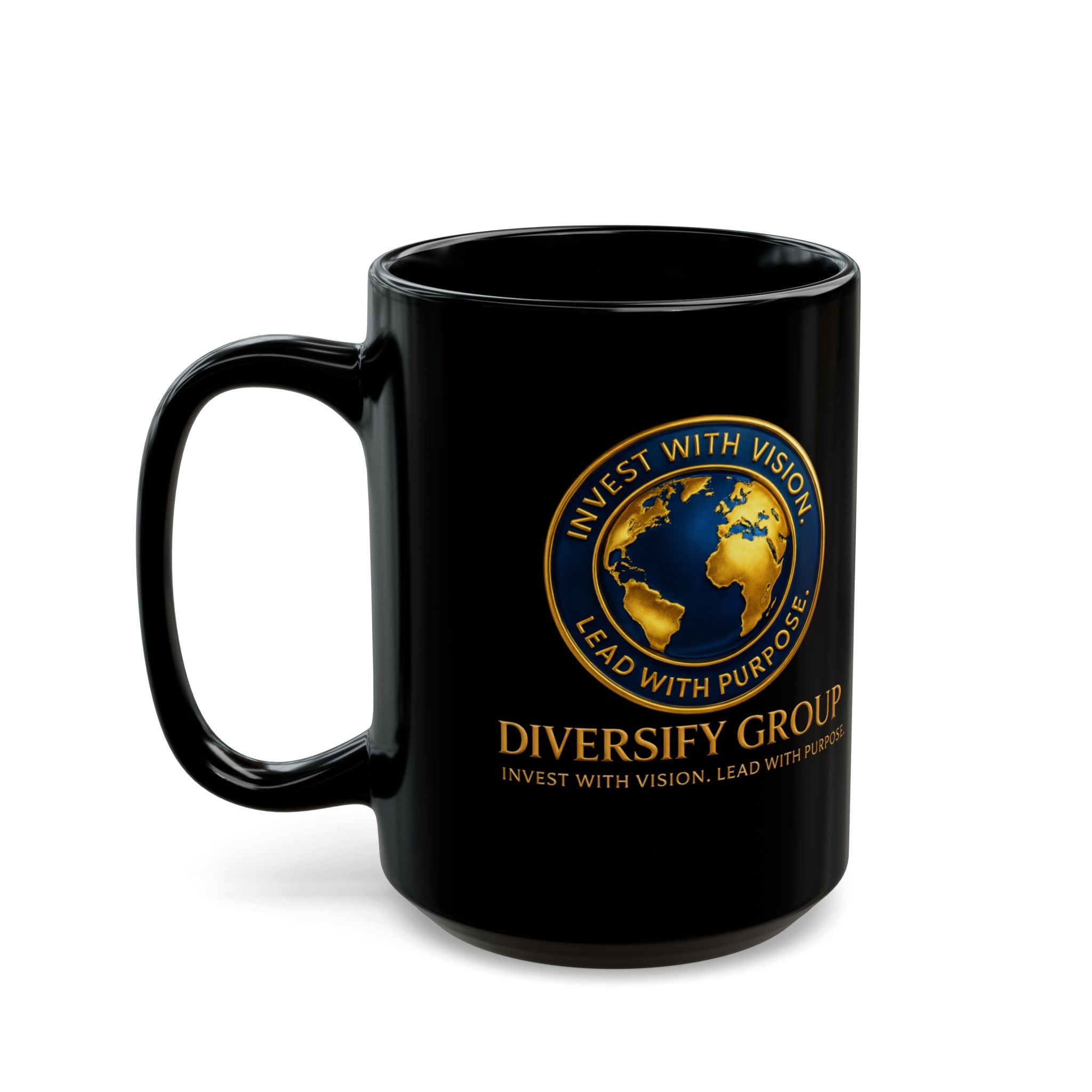 Special Edition Global Support Black Coffee Mug – Motivational Running / Walking Gift / Office / Traveler (11oz & 15oz)