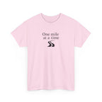 One Mile at a time Tee — Inspirational White Graphic T-Shirt