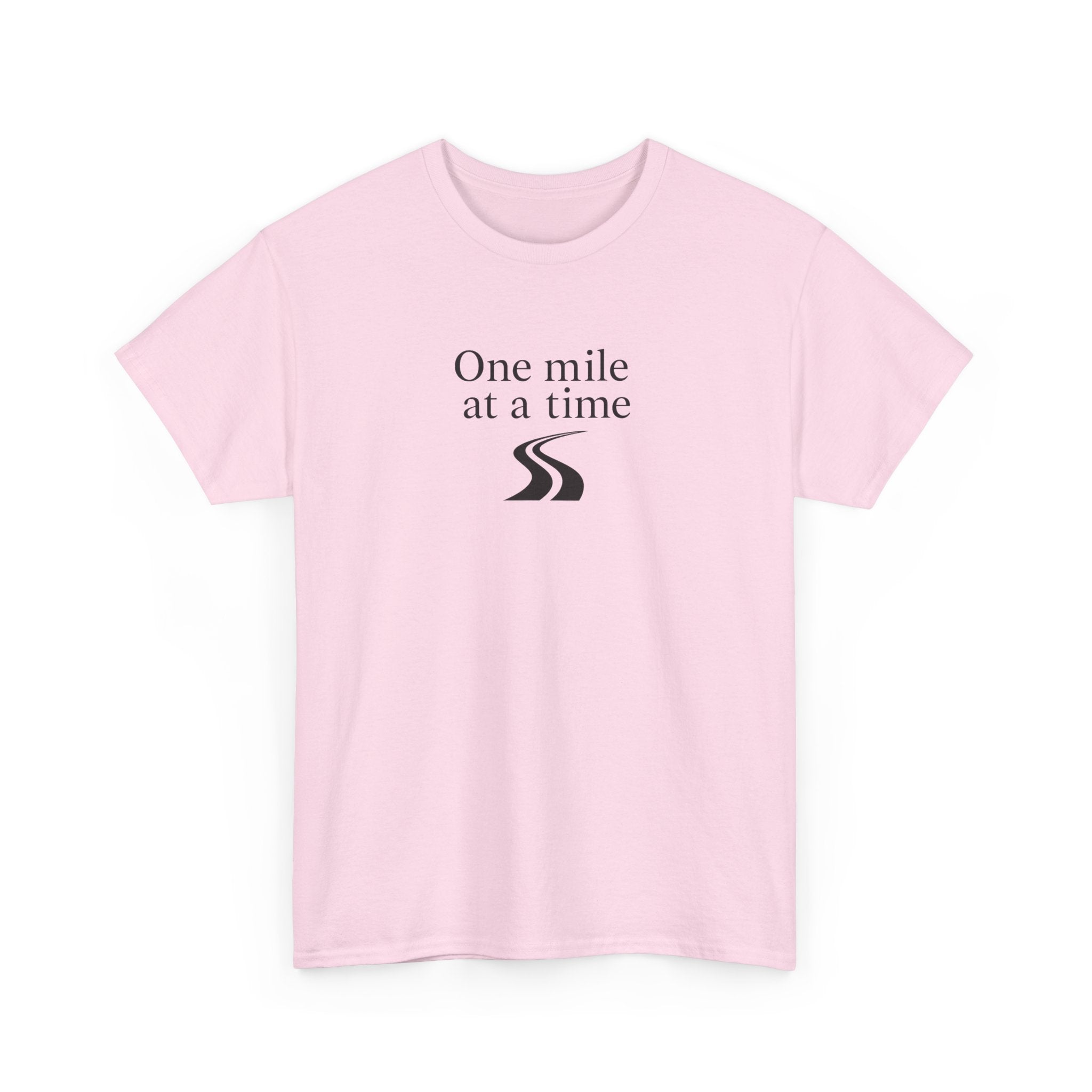 One Mile at a time Tee — Inspirational White Graphic T-Shirt