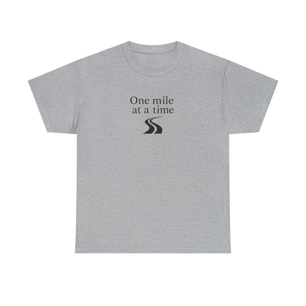 One Mile at a time Tee — Inspirational White Graphic T-Shirt