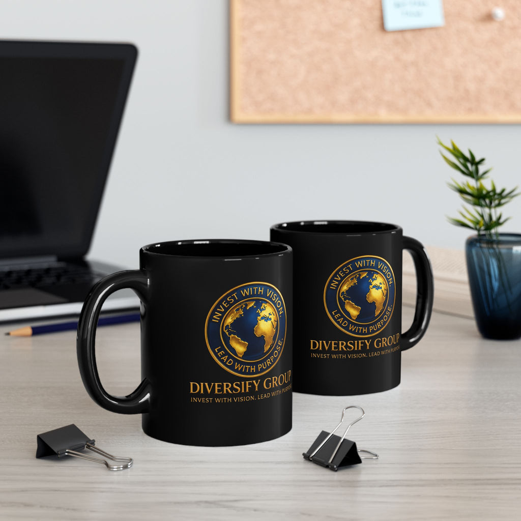 Special Edition Global Support Black Coffee Mug – Motivational Running / Walking Gift / Office / Traveler (11oz & 15oz)