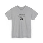 One Mile at a time Tee — Inspirational White Graphic T-Shirt