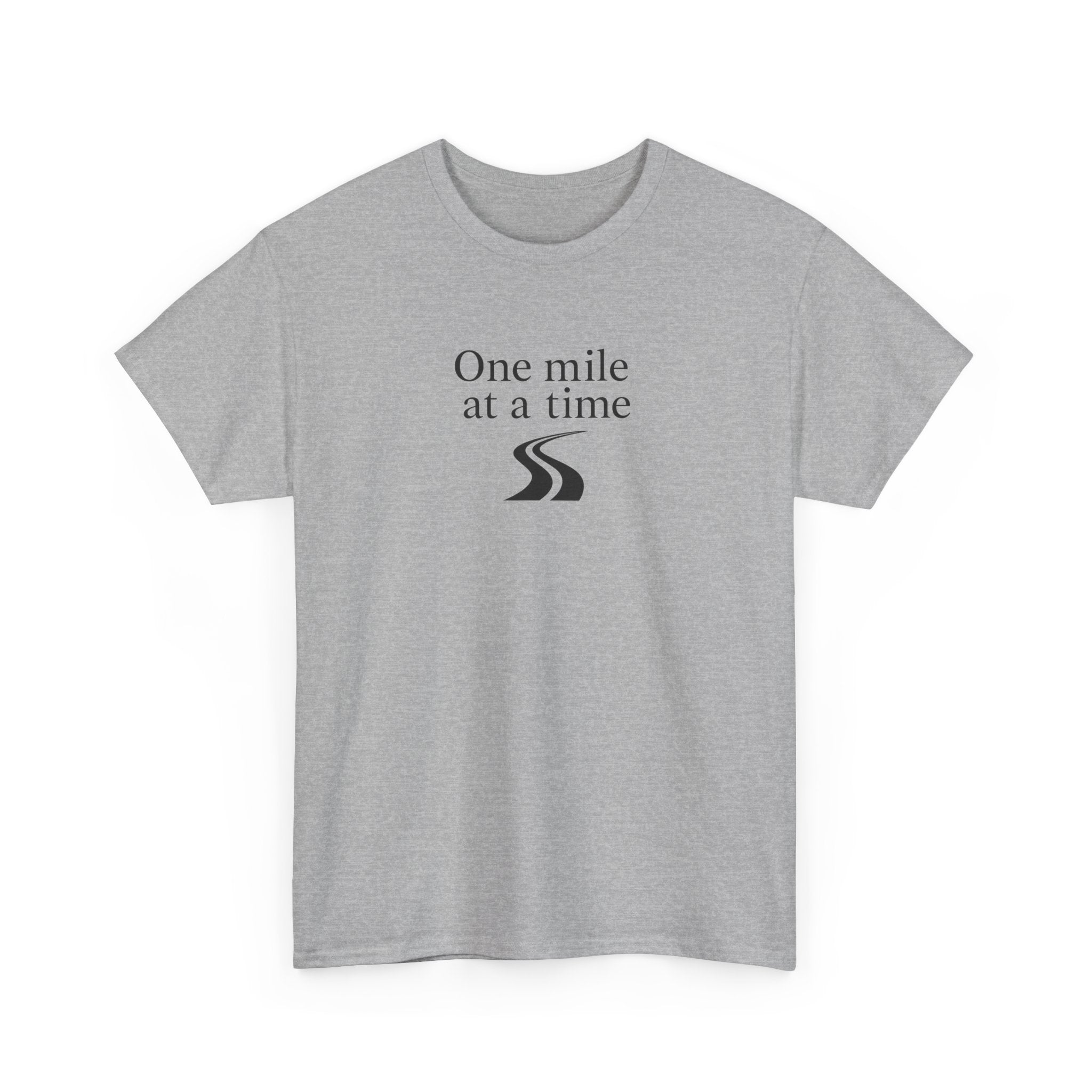 One Mile at a time Tee — Inspirational White Graphic T-Shirt