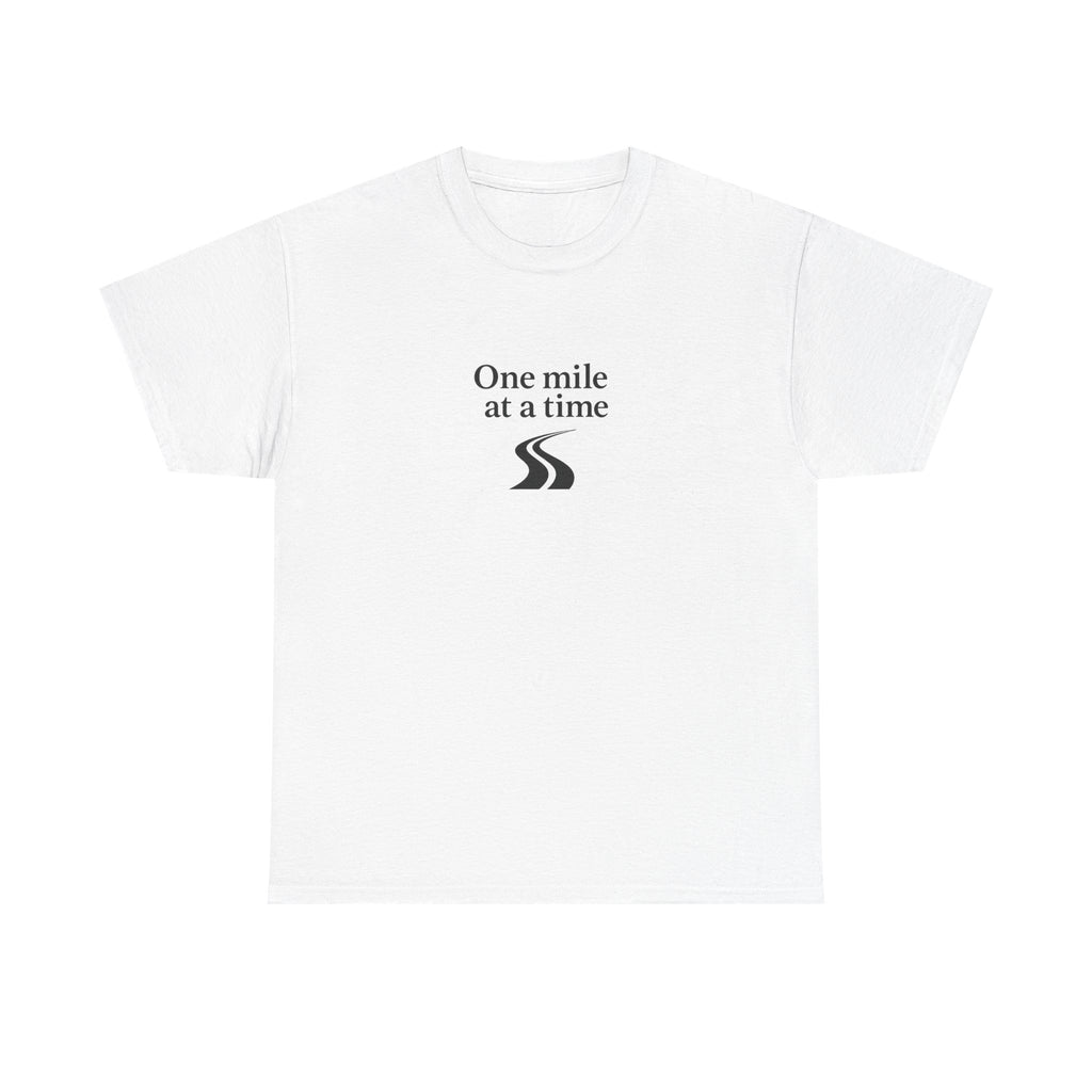 One Mile Endurance Tee — Inspirational White Graphic T-Shirt