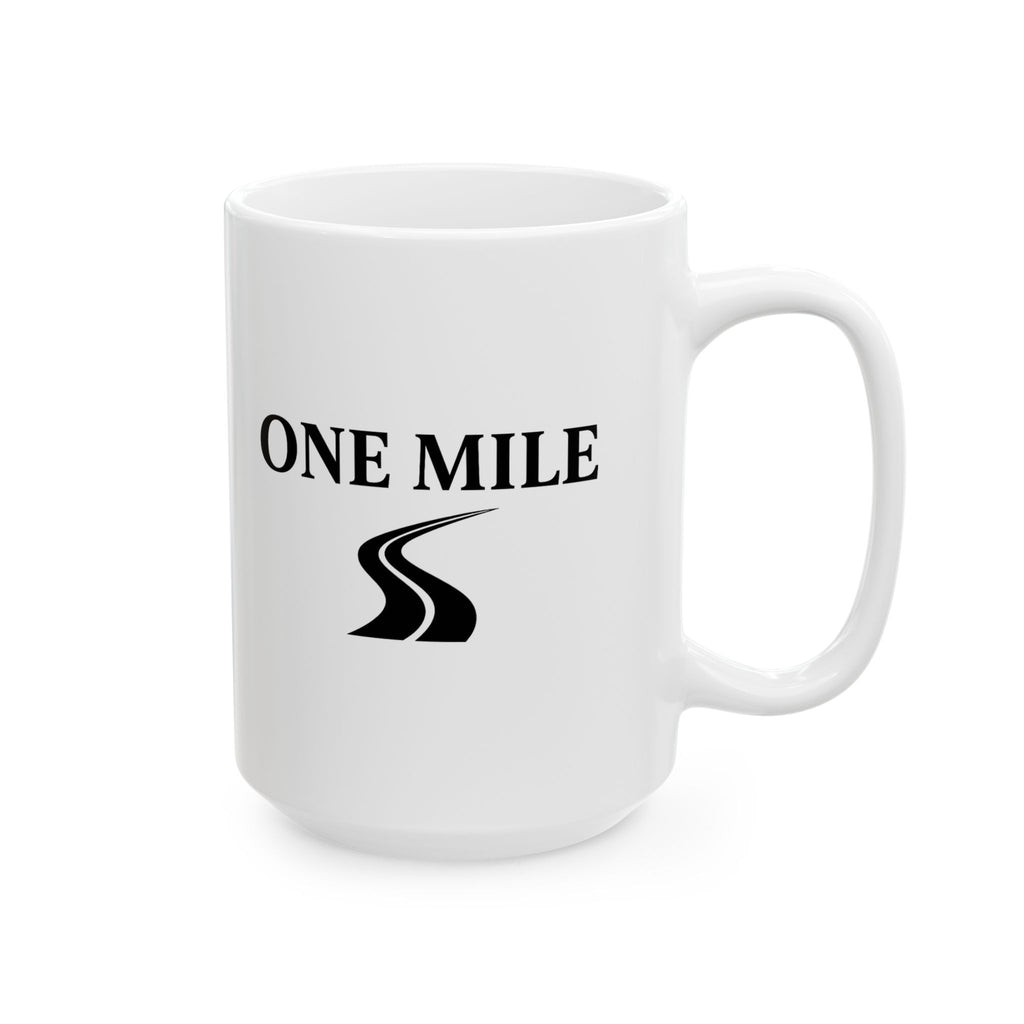One Mile Road Map Ceramic Mug — Runner & Traveler Coffee Cup (11oz, 15oz)