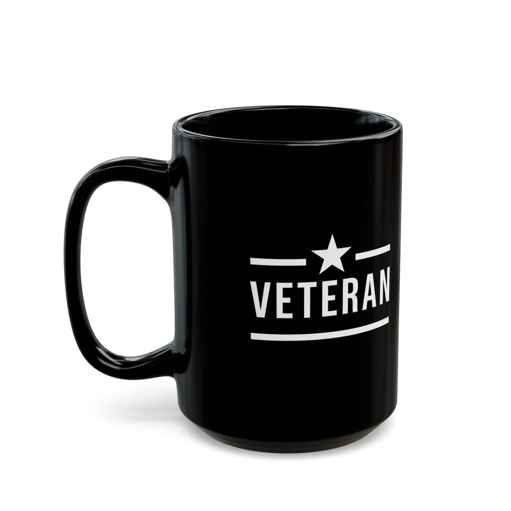 One Mile US Military Veteran Black Coffee Mug – Motivational Running / Walking Gift / Office / Traveler (11oz & 15oz)