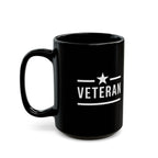 One Mile US Military Veteran Black Coffee Mug – Motivational Running / Walking Gift / Office / Traveler (11oz & 15oz)