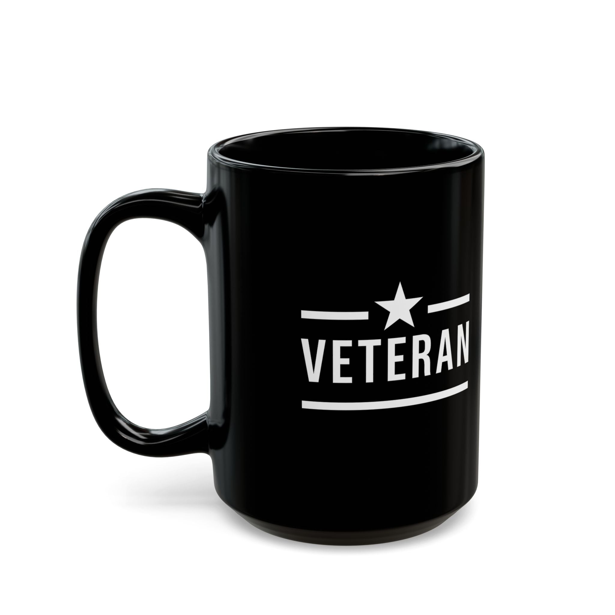 One Mile US Military Veteran Black Coffee Mug – Motivational Running / Walking Gift / Office / Traveler (11oz & 15oz)