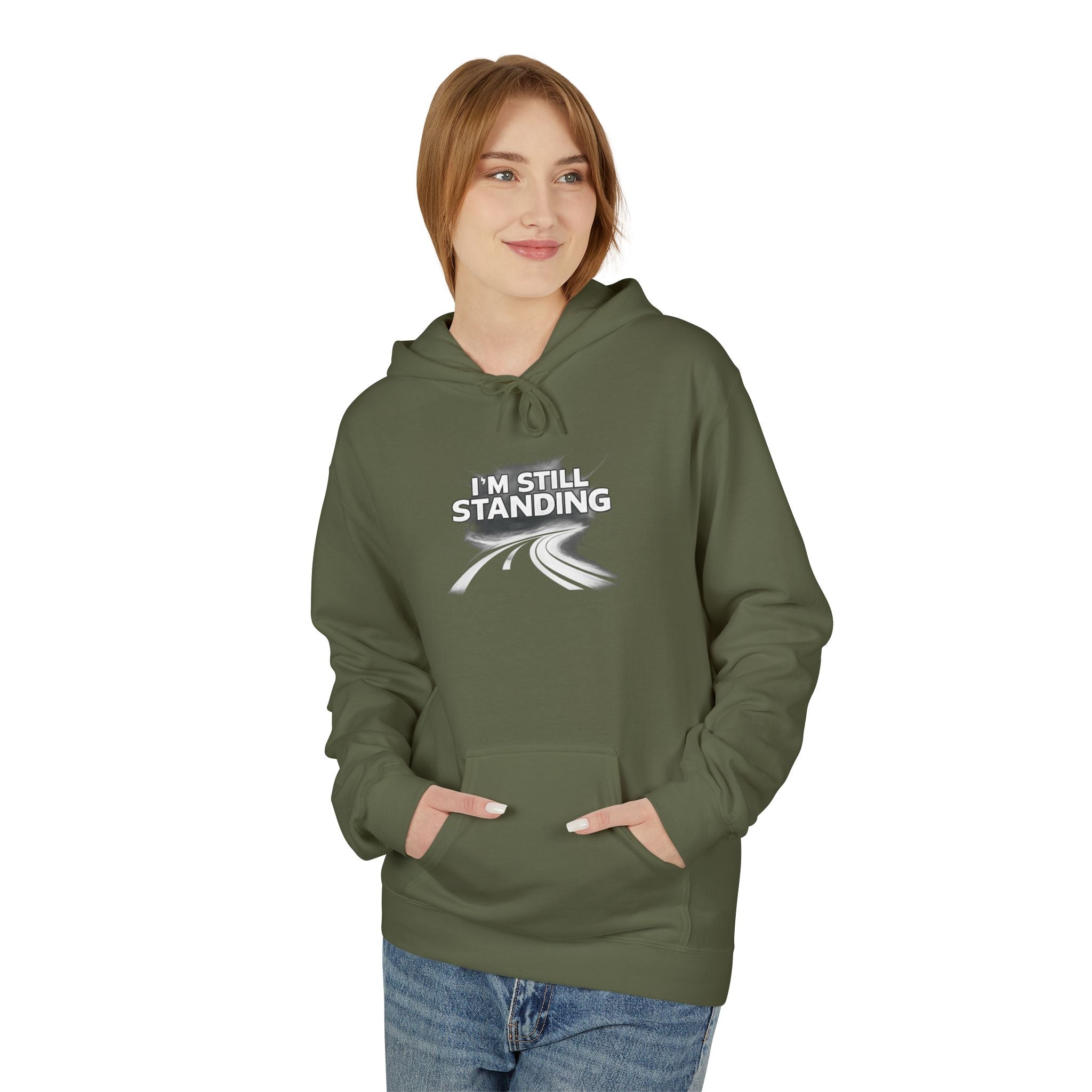 I'm Still Standing Hoodie – Minimal Runner Graphic Pullover / Resilience