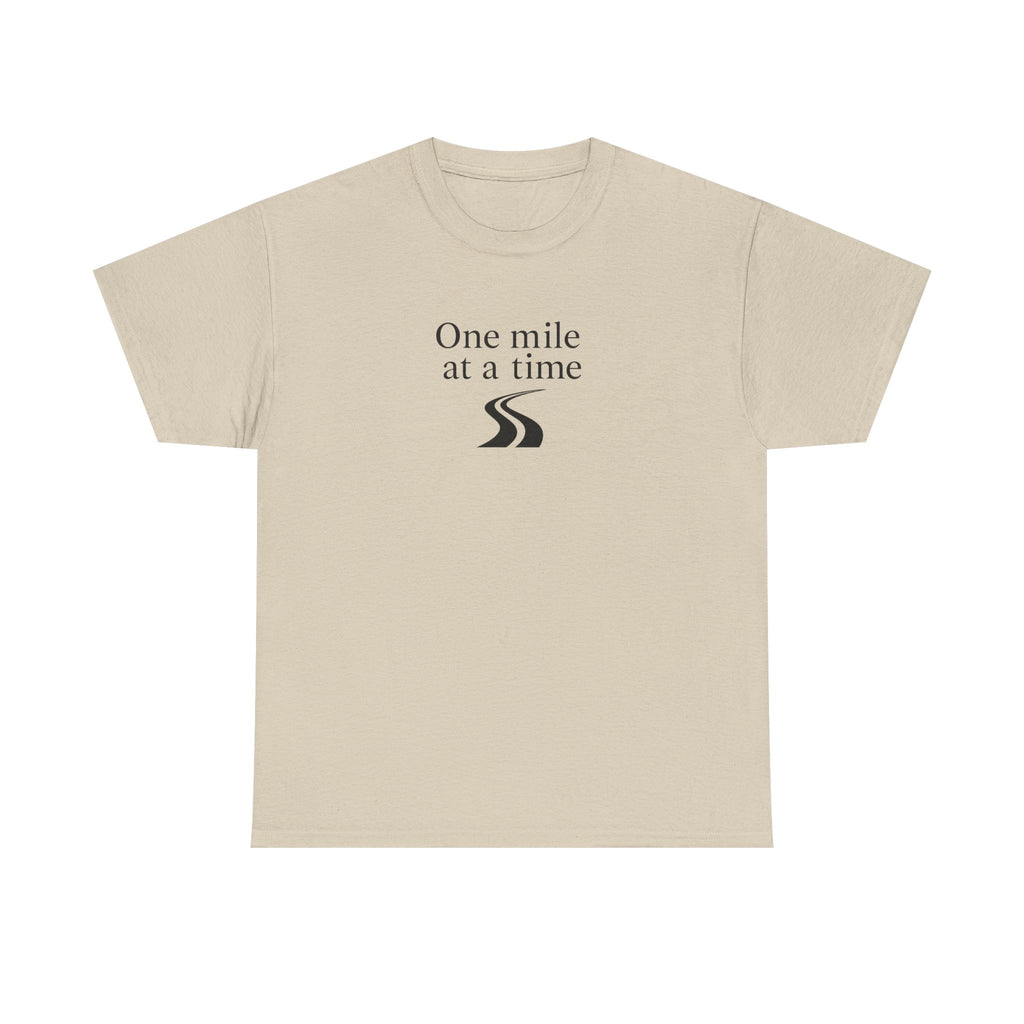 One Mile at a time Tee — Inspirational White Graphic T-Shirt