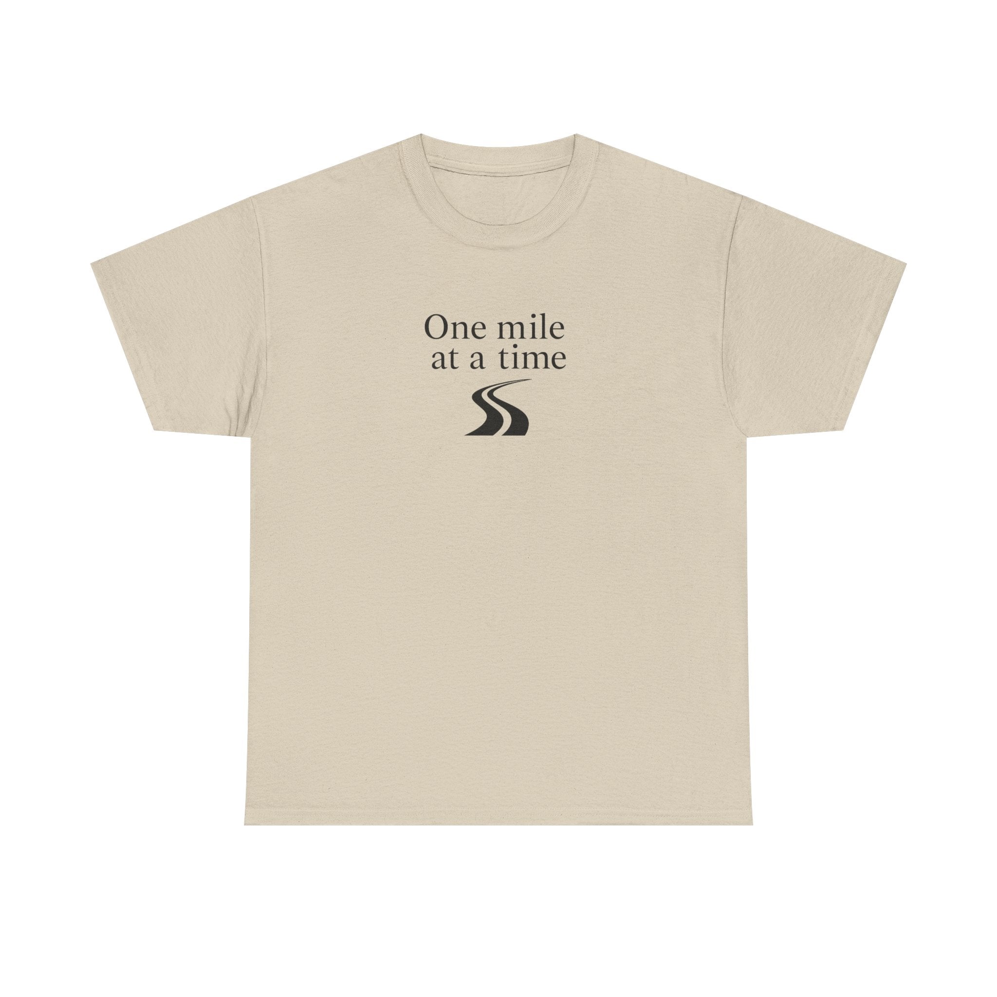 One Mile at a time Tee — Inspirational White Graphic T-Shirt