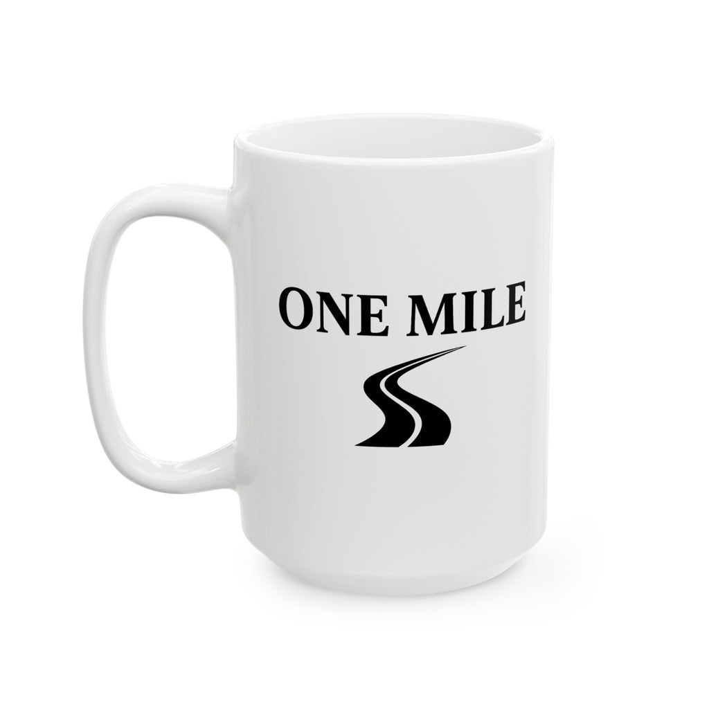 One Mile Road Map Ceramic Mug — Runner & Traveler Coffee Cup (11oz, 15oz)