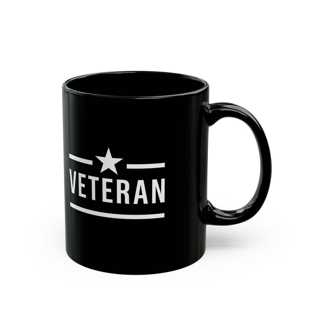 One Mile US Military Veteran Black Coffee Mug – Motivational Running / Walking Gift / Office / Traveler (11oz & 15oz)