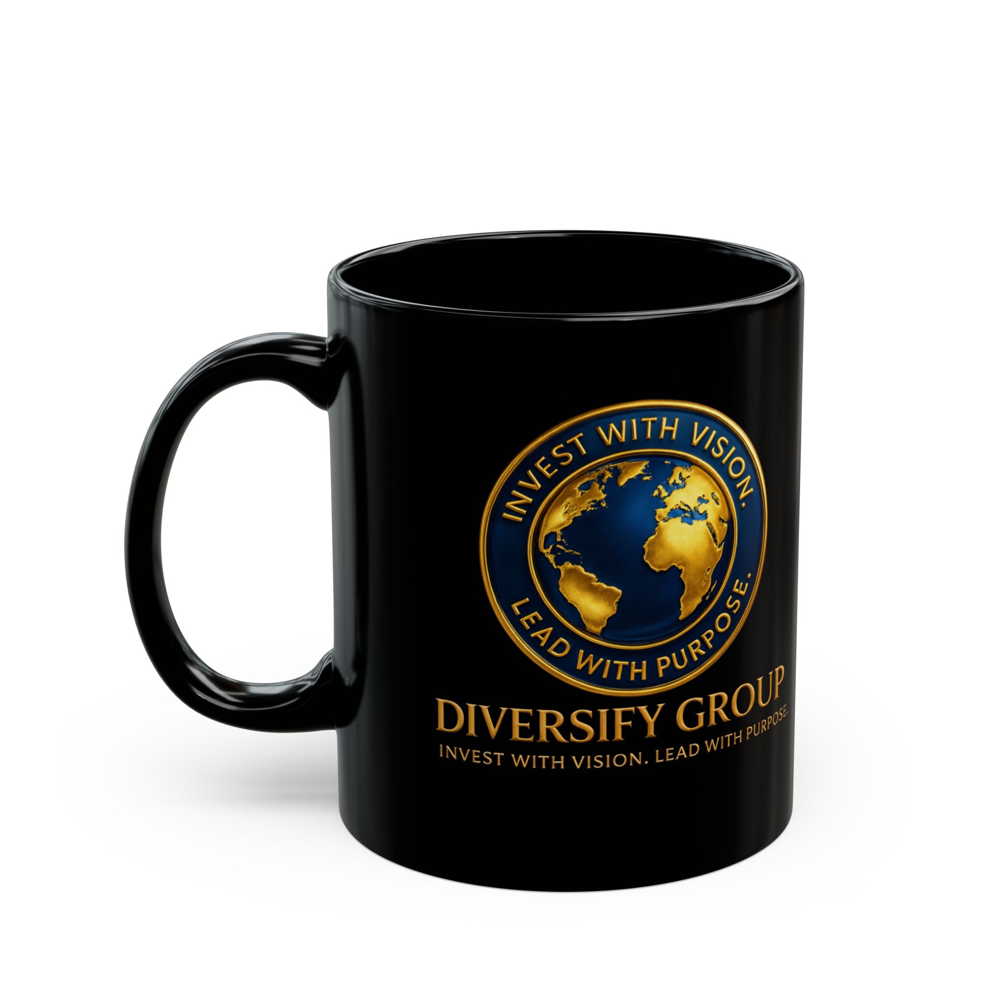 Special Edition Global Support Black Coffee Mug – Motivational Running / Walking Gift / Office / Traveler (11oz & 15oz)