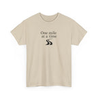 One Mile at a time Tee — Inspirational White Graphic T-Shirt