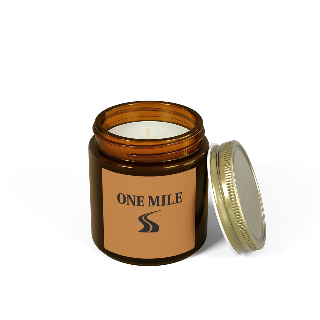 Scented Candle — Coconut Apricot Wax (4oz/9oz) | "ONE MILE" Inspirational Jar Candle