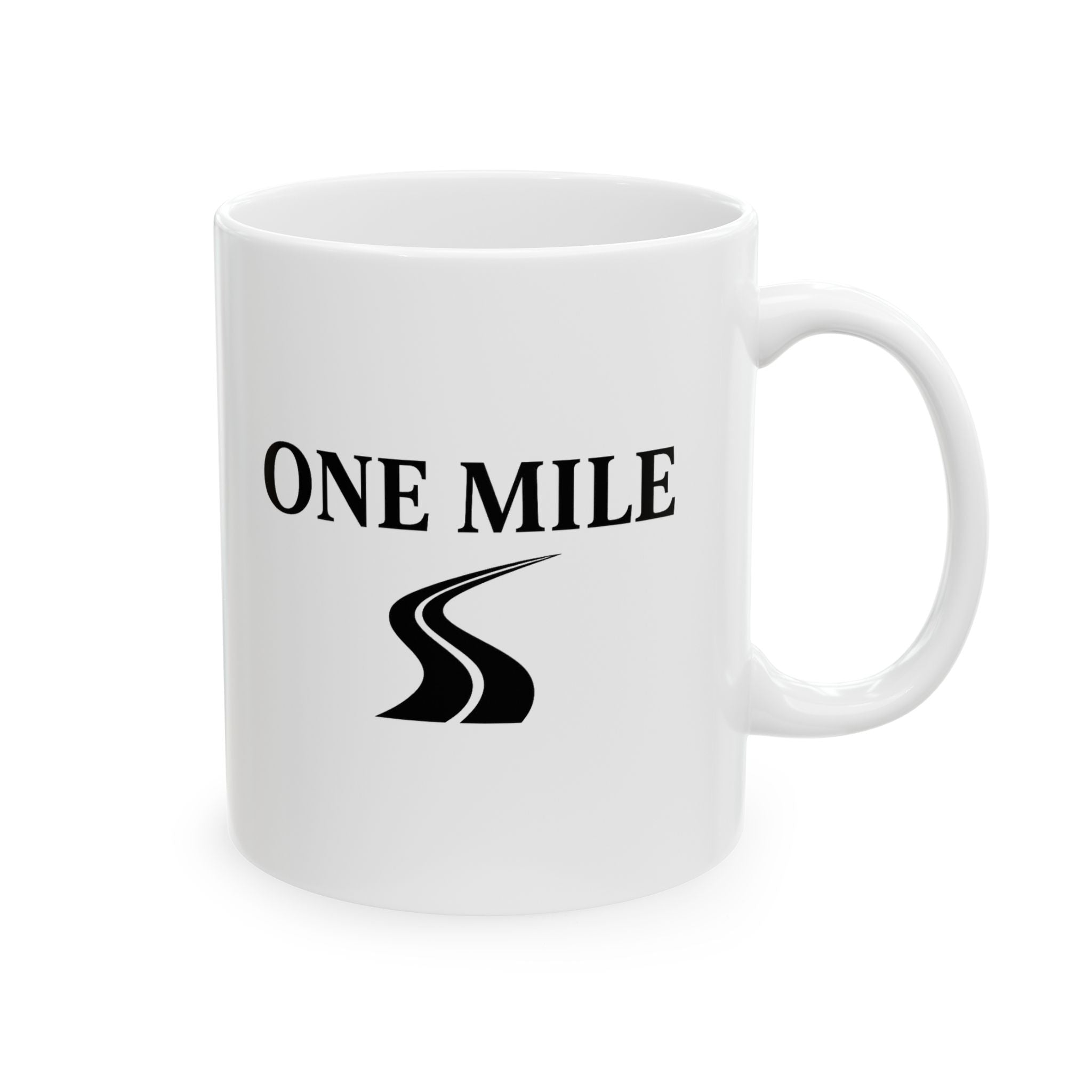One Mile Road Map Ceramic Mug — Runner & Traveler Coffee Cup (11oz, 15oz)