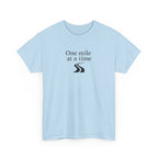 One Mile at a time Tee — Inspirational White Graphic T-Shirt