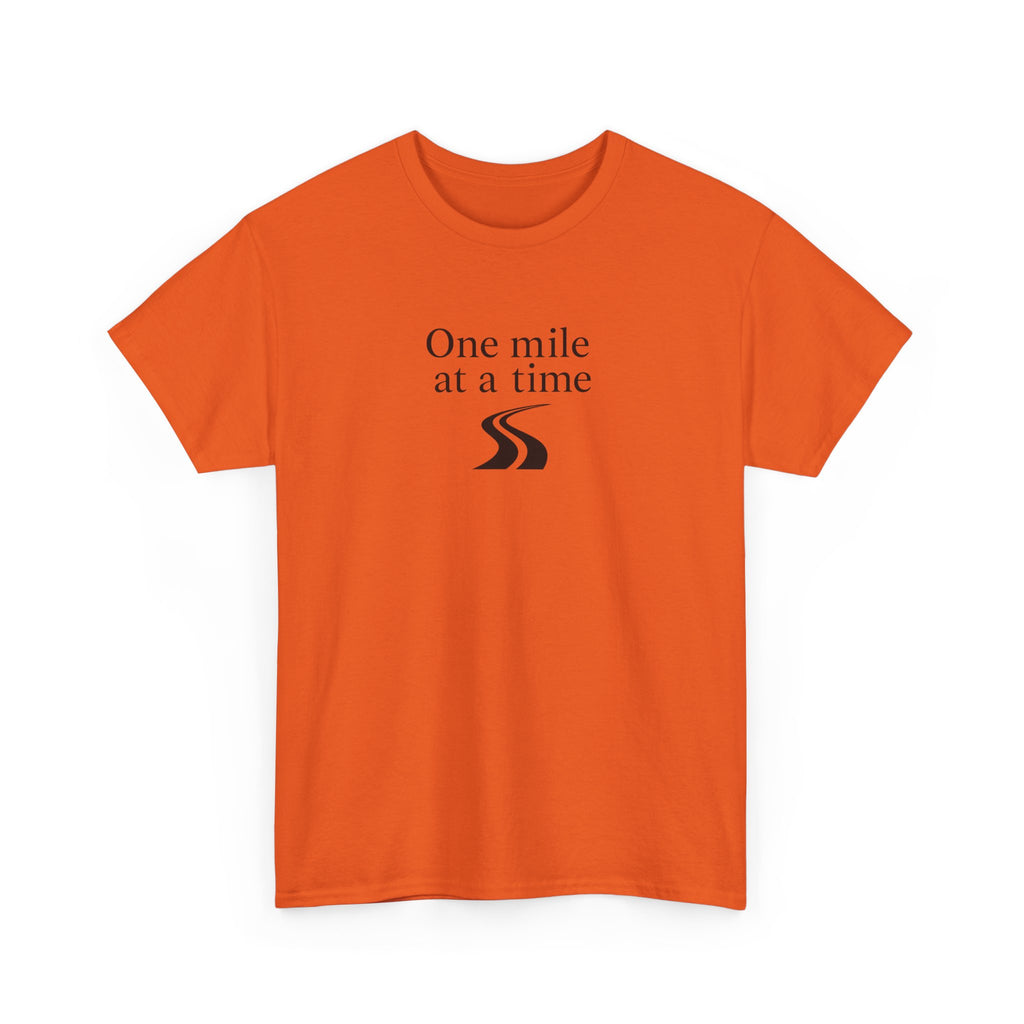 One Mile at a time Tee — Inspirational White Graphic T-Shirt