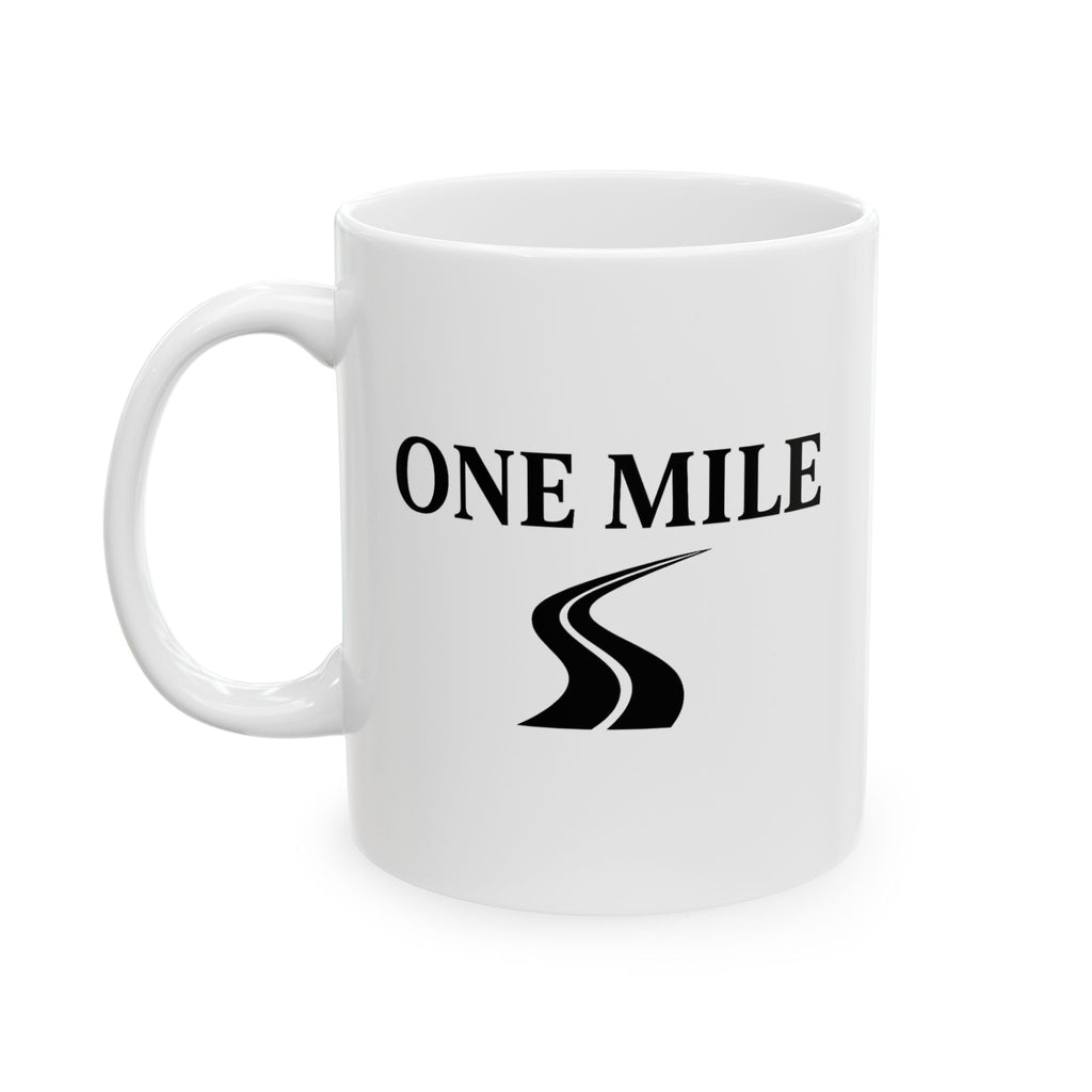 One Mile Road Map Ceramic Mug — Runner & Traveler Coffee Cup (11oz, 15oz)
