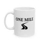 One Mile Road Map Ceramic Mug — Runner & Traveler Coffee Cup (11oz, 15oz)
