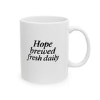 One Mile Road Hope Brewed fresh Daily — Runner & Traveler Coffee Cup (11oz, 15oz)