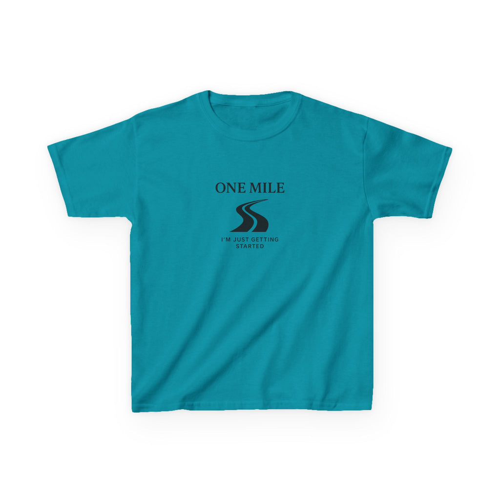 Kids Tee — One Mile "I'm just getting started" motivational tee