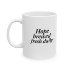 One Mile Road Hope Brewed fresh Daily — Runner & Traveler Coffee Cup (11oz, 15oz)