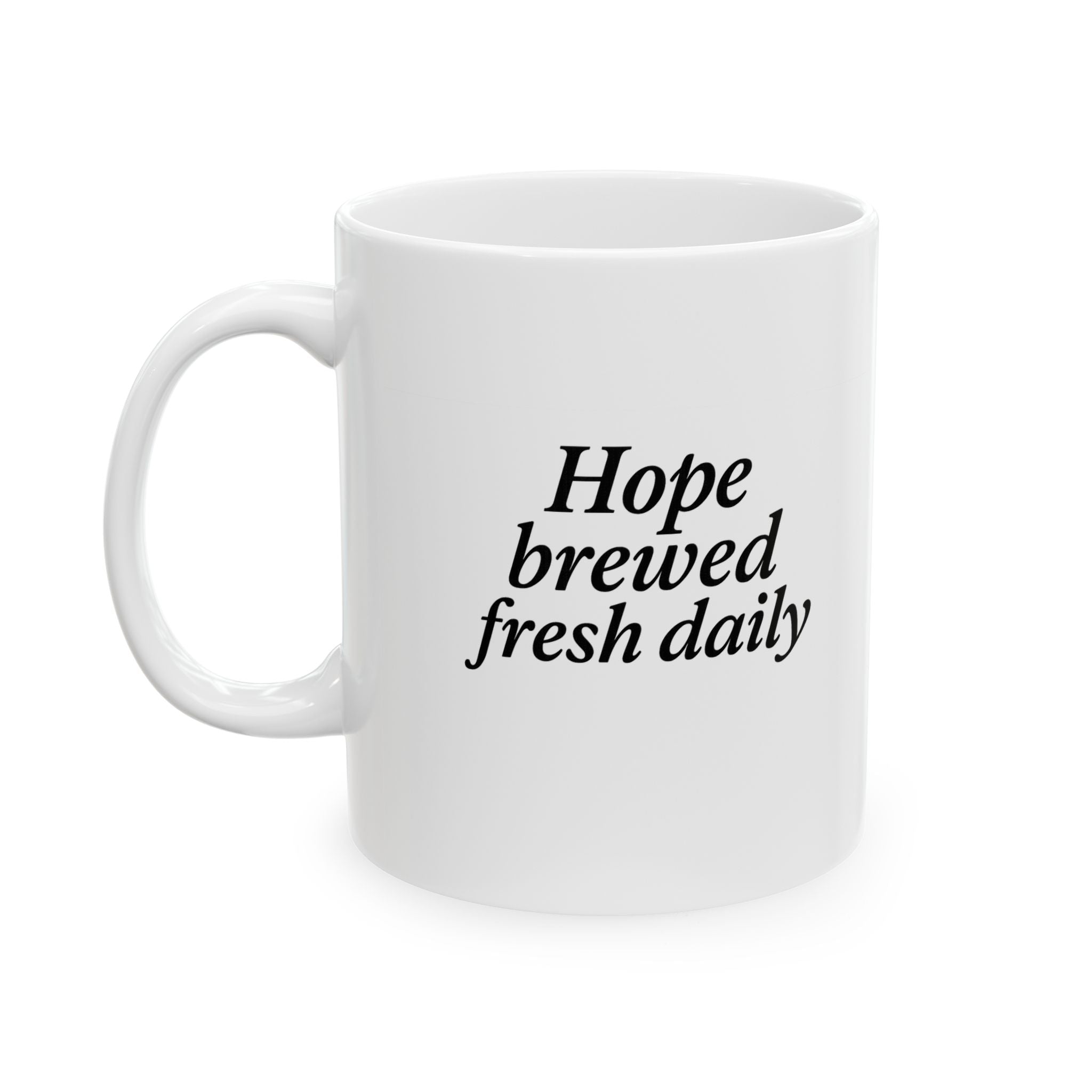 One Mile Road Hope Brewed fresh Daily — Runner & Traveler Coffee Cup (11oz, 15oz)