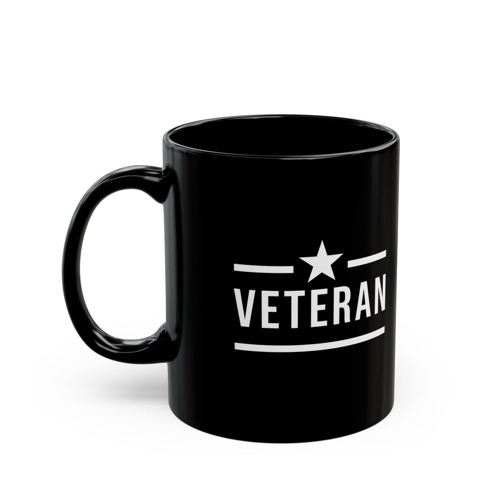 One Mile US Military Veteran Black Coffee Mug – Motivational Running / Walking Gift / Office / Traveler (11oz & 15oz)