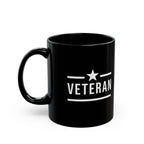 One Mile US Military Veteran Black Coffee Mug – Motivational Running / Walking Gift / Office / Traveler (11oz & 15oz)