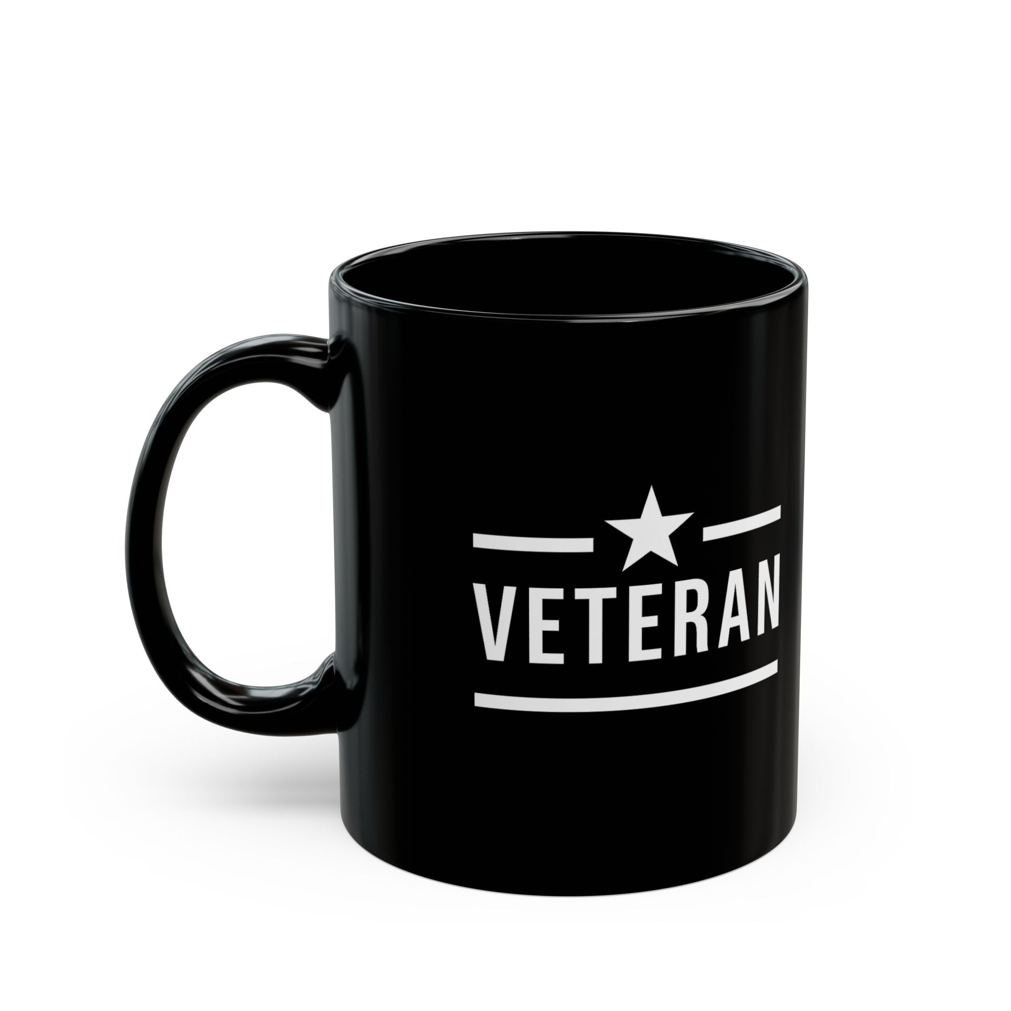 One Mile US Military Veteran Black Coffee Mug – Motivational Running / Walking Gift / Office / Traveler (11oz & 15oz)