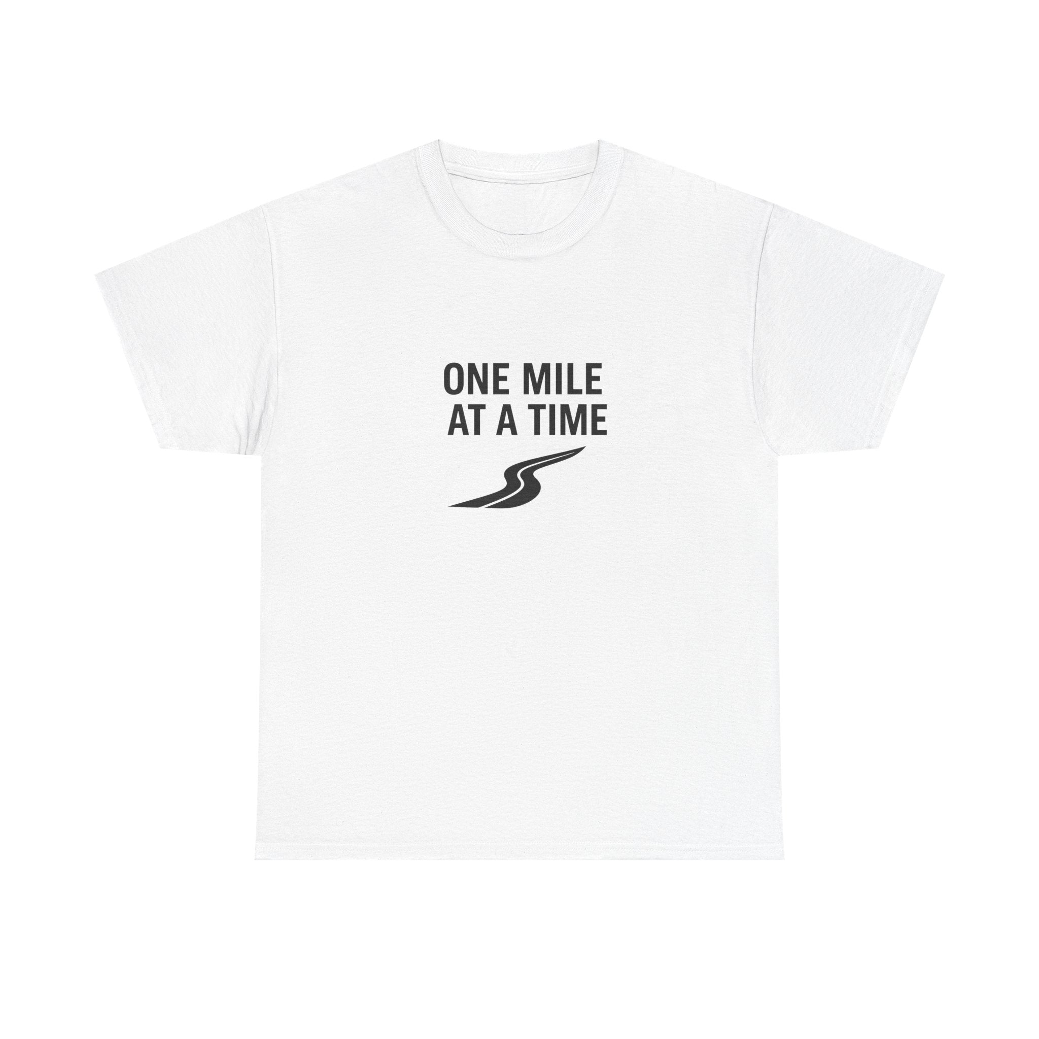 One Mile Endurance Tee — Inspirational White Graphic T-Shirt