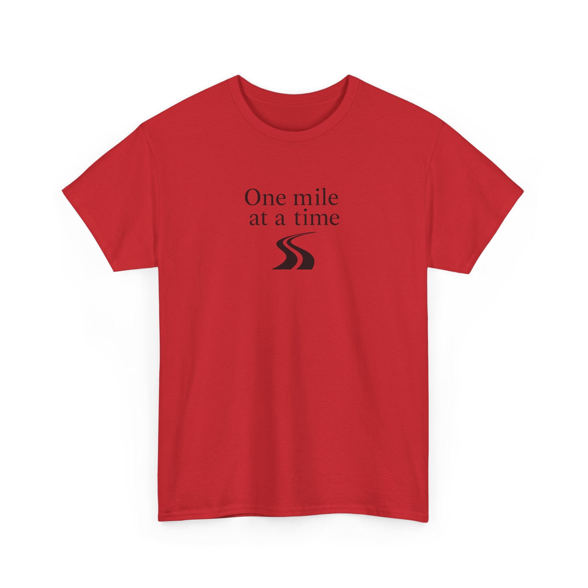 One Mile at a time Tee — Inspirational White Graphic T-Shirt